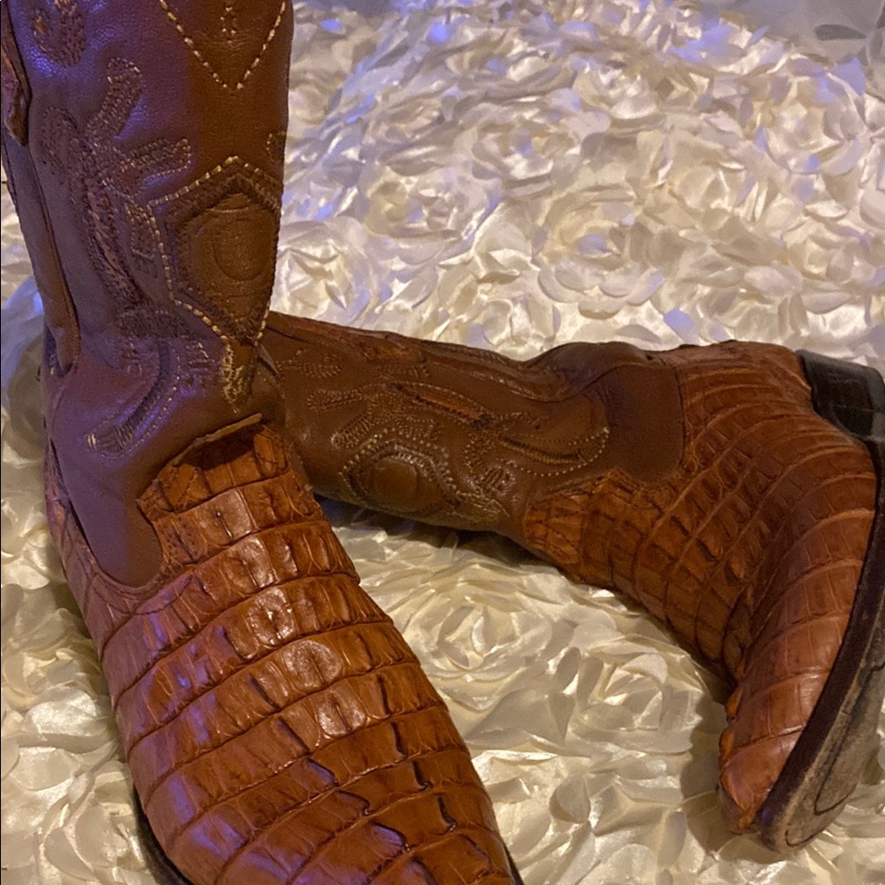 Men's Brown Leather Western Boots - Picture 4 of 10